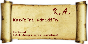 Kazári Adrián névjegykártya