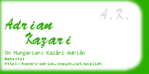 adrian kazari business card